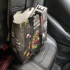 Im Taxi auf dem Weg zum Händler. Alle Unterlagen in der Einkaufstasche, die wurde auf dem Heimweg gleich genutzt.